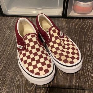 Vans - Burgundy Checkered Boys